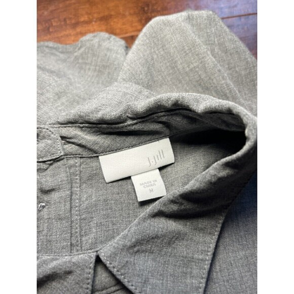 J.Jill Gray Casual Button Down Back Casual Minimalist Long Sleeve Sz M - Picture 5 of 7